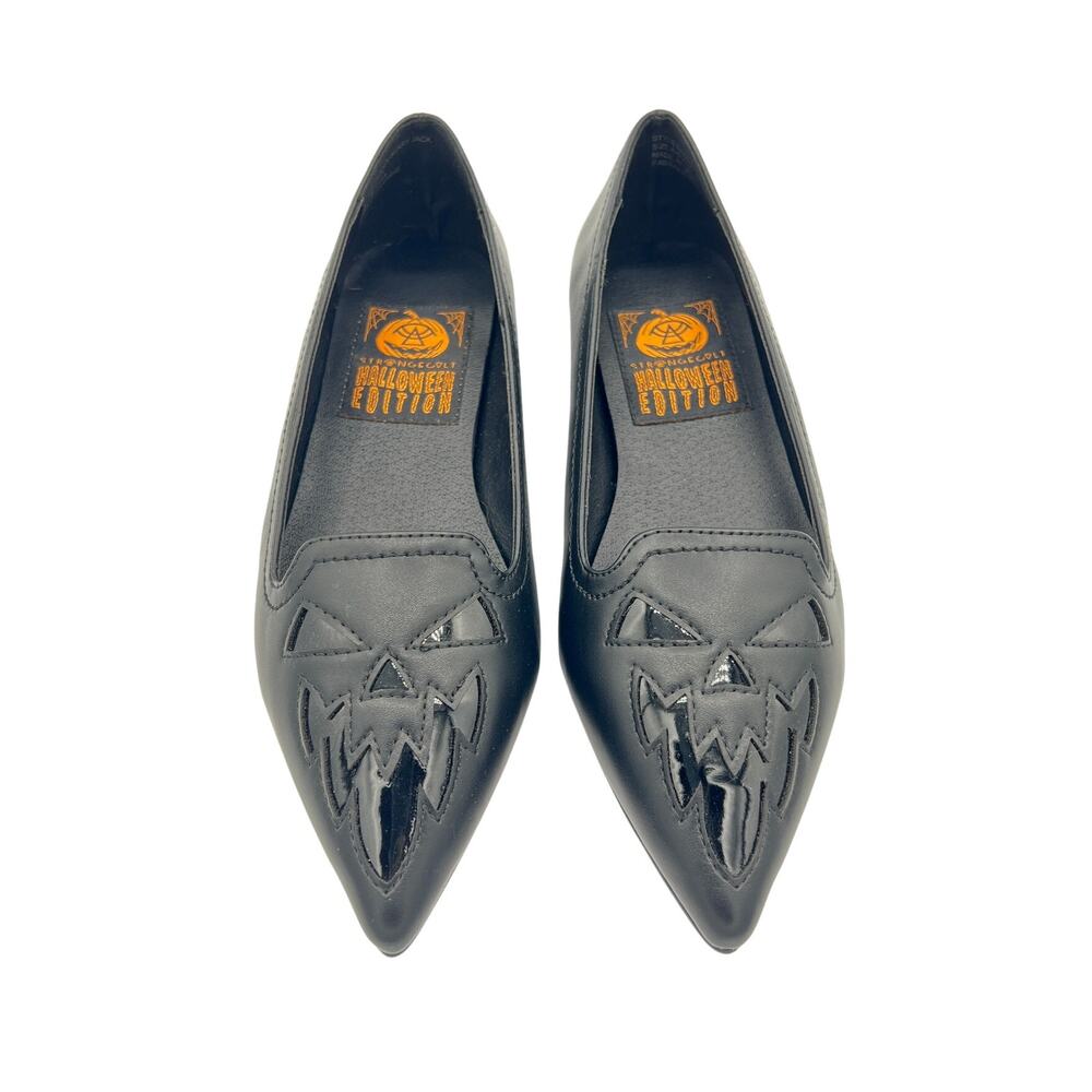 Strange Cvlt Lydia Jack O Lantern Pointed Toe Flats Black Halloween Sz 6